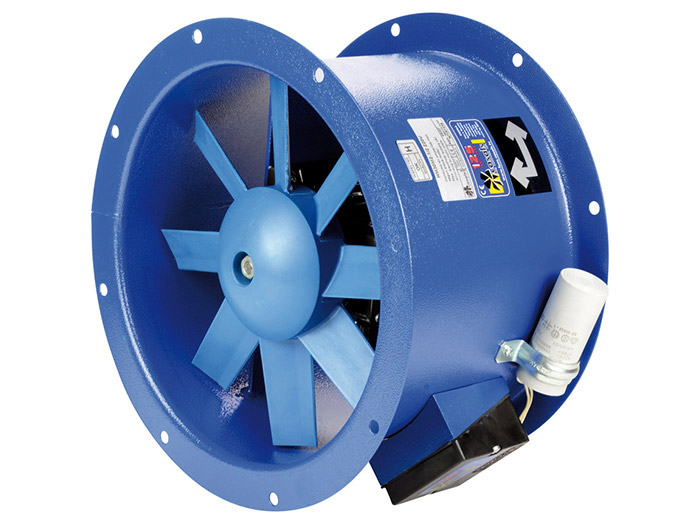 Ventilateur axial tubulaire - HM 45<br> Triphasé 400 V - 3000 tr/min - 1,5 kW