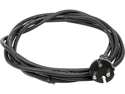 Câbles avec prise moulée - Longueur 2 m<br> HO5 RR-F / Elastomère - 2 x 1 mm²