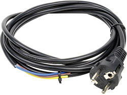 Câbles avec prise moulée - Longueur 0,5 m<br> HO5 VV-F / PVC - 3G x 1 mm²