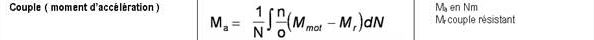 calcul couple moteur acceleration