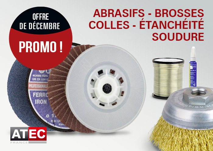 Abrasifs, brosses, colles, étanchéité, soudure, une large gomme de disponible.