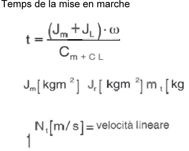 Equation temps de la mise en marche