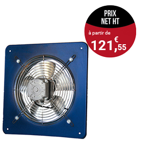 Ventilateur hélicoïde platine carrée