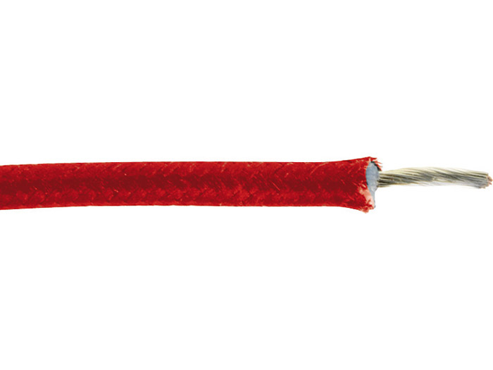 Câble silicone/polyester - SIAF/MT/POL 1,5 kV<br> Classe H - Rouge - 2,5 mm²