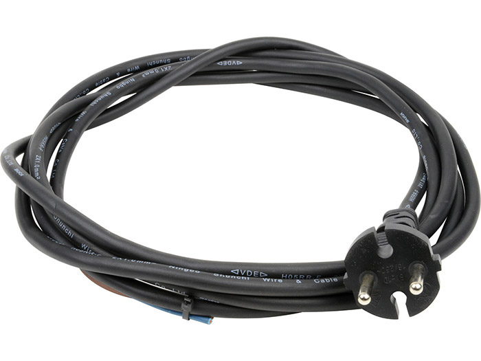 Câbles avec prise moulée - Longueur 3 m<br> HO5 RR-F / Elastomère - 2 x 1 mm²