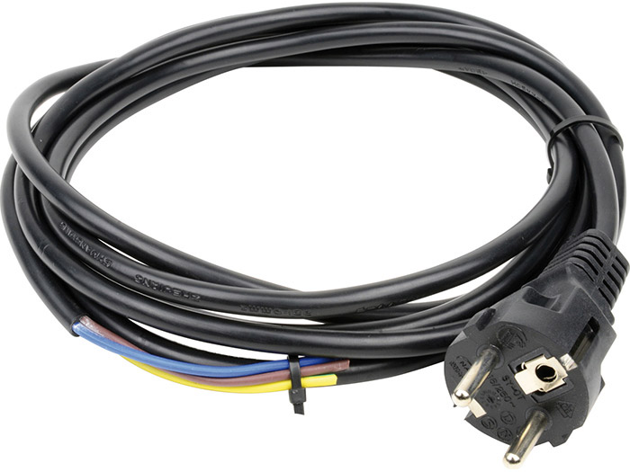 Câbles avec prise moulée - Longueur 3 m<br> HO5 VV-F / PVC - 2G x 0,75 mm²