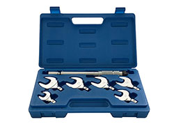 Clé plate dynamométrique en coffret avec 6 têtes : 17, 22, 24, 26, 27, 29 mm