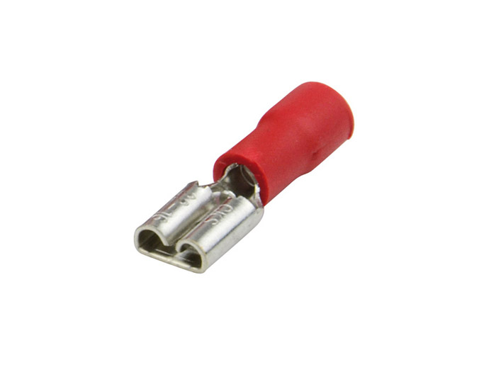 Clip femelle FASTON<br> Largeur 4,8 mm - Rouge - 0,5 à 1,5 mm²