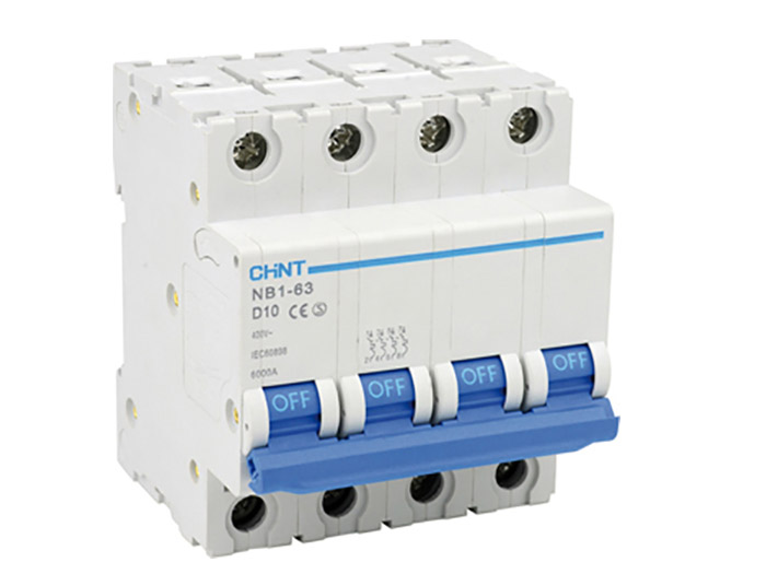 Disjoncteur 4 pôles - Courbe D - NB1<br> 230/400 V - 25 A - 6 kA