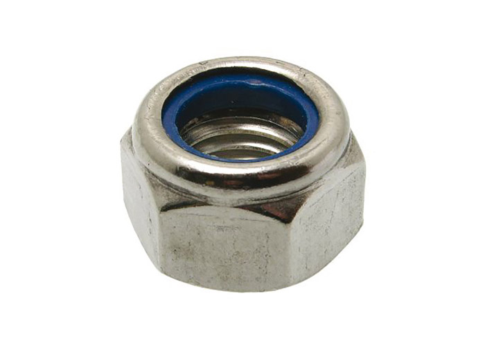 Écrou inox hexagonal autofreiné - M6<br> Anneau non métallique