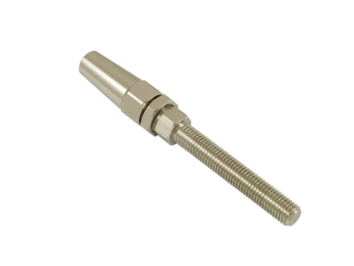 Embout inox à sertissage manuel rapide <br> Câble Ø 4 mm - Filetage M8