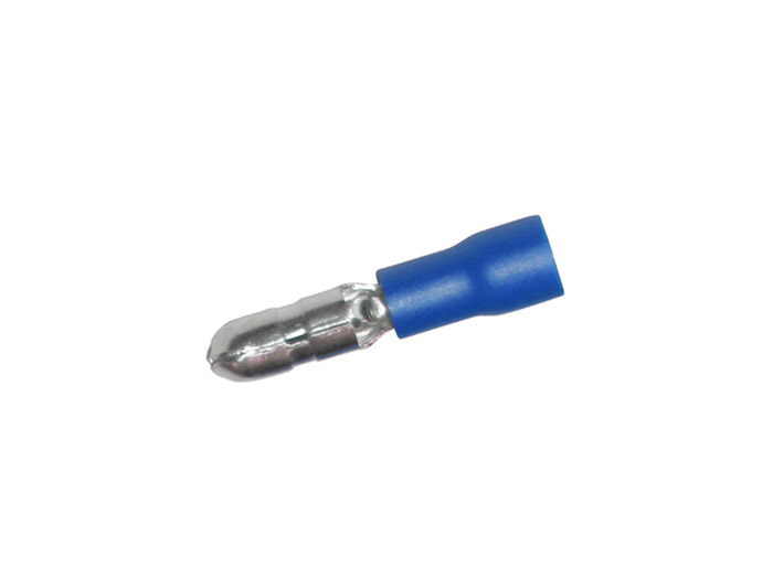 Fiche ronde mâle<br> Bleue - 1,5 à 2,5 mm²