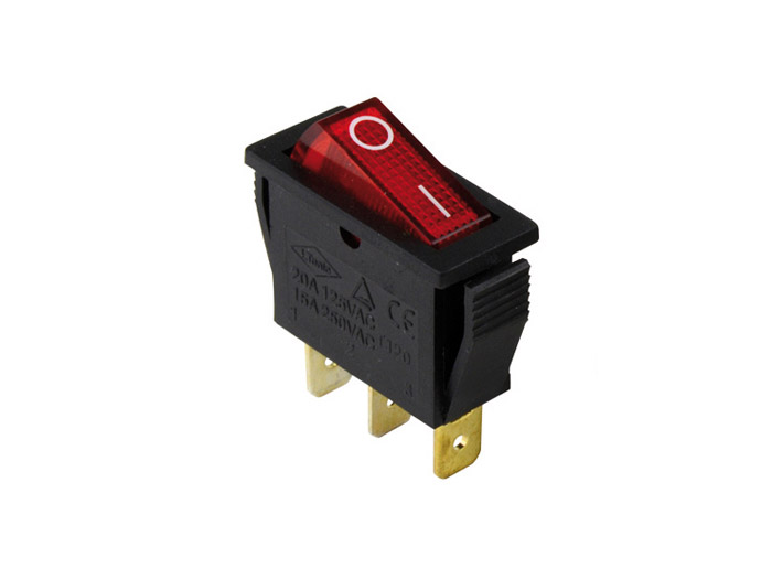 Interrupteur unipolaire 15 A - 250 V - CS 4401/R Avec voyant rouge