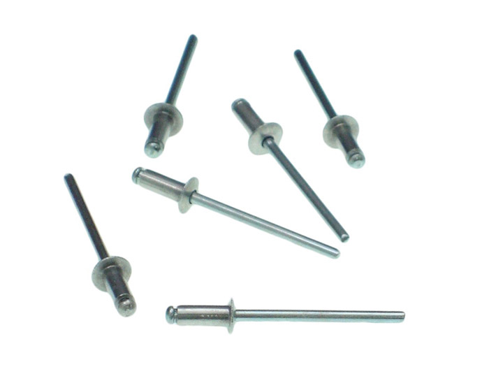 Rivet Ø 3,2 mm - Longueur 14 mm<br> Tête aluminium - Axe acier zingué