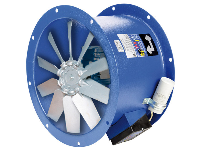 Ventilateur axial tubulaire - HMA 56<br> Triphasé 400 V - 1500 tr/min - 1,1 kW