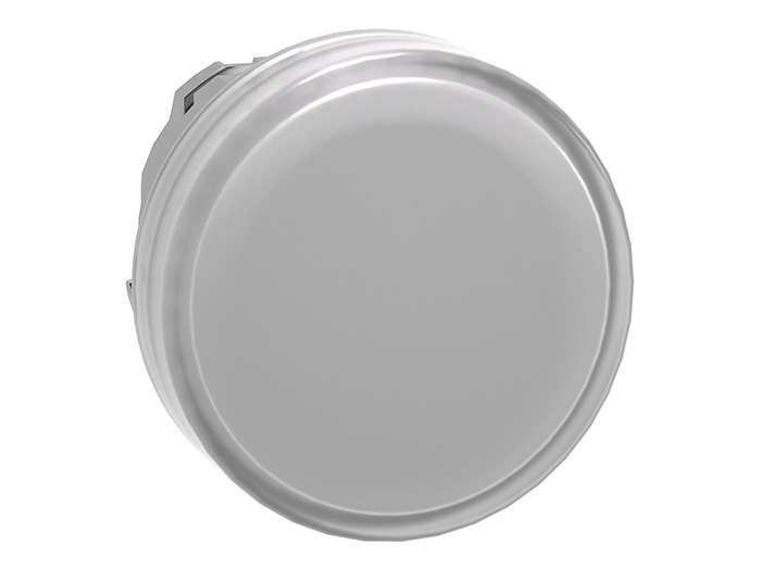 Tête voyant LED - cabochon lisse - blanc - Ø22