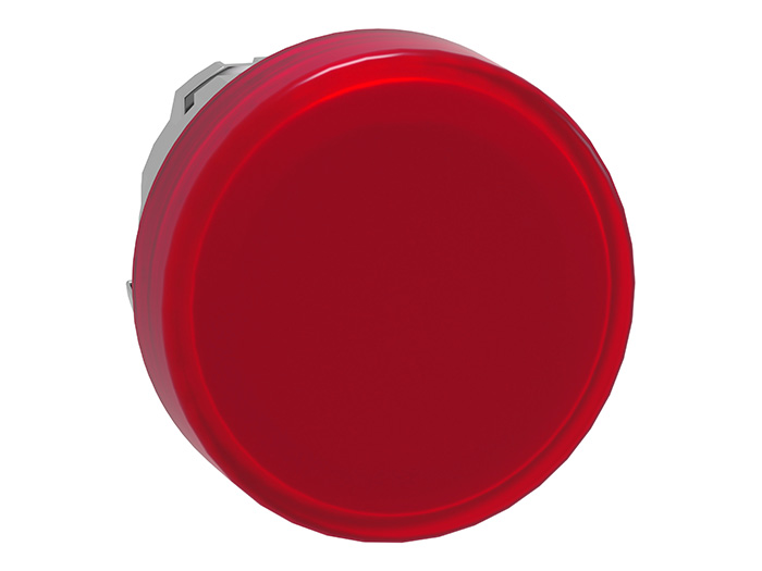 Tête voyant LED - cabochon lisse - rouge - Ø22