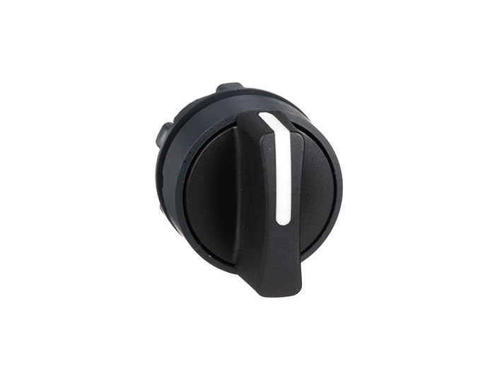 Tête bouton tournant à manette - Ø22 - 3 posit fixes - noir