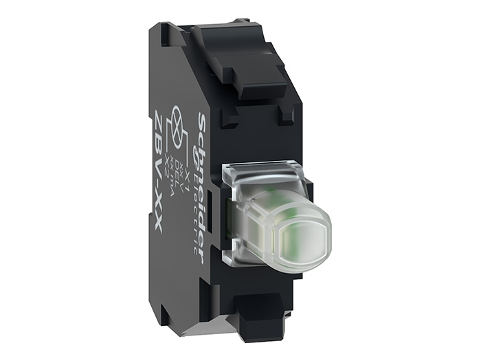 Bloc lumin XB4-XB5 - DEL - 24V à 120VACDC - blanc - racc vis étrier