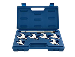 Clé plate dynamométrique en coffret avec 6 têtes : 17, 22, 24, 26, 27, 29 mm