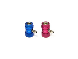 Coupleurs rapides pour automobile (1 x rouge et 1 x bleu) 1/4