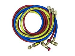 Flexibles de charge 180 cm (x3) avec vannes de sécurité sur prise Schrader