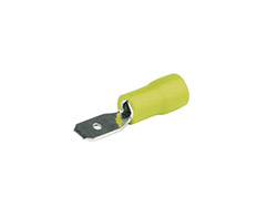 Languette mâle<br> Largeur 6,3 mm - Jaune - 4 à 6 mm²