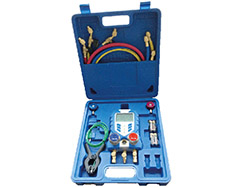 Manomètre 2 voies en coffret (R22, R134a, R404A & R407C) avec 3 flexibles 1,5 m