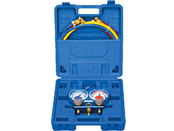 Manomètre 2 voies en coffret (R449a, R404A, R448A, R452A) avec 3 flexibles 1,5 m