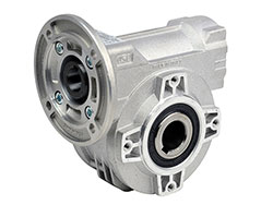 Réducteur roue et vis - Ø 28 / Ø 35 - R 7<br> B14 - Taille 80 - Couple sortie 168 Nm