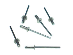 Rivet Ø 2,4 mm - Longueur 6 mm<br> Tête aluminium - Axe acier zingué