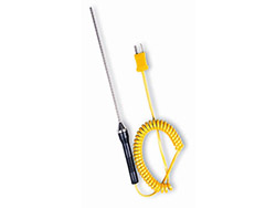 Sonde thermocouple type K à piquer 82 mm, connecteur 12 mm, -50°C à 250 °C, lg 1,4 m