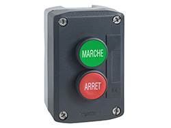 Boite - 2 boutons poussoirs Ø22 - vert /rouge