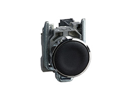 Bouton poussoir - affleurant - 1F - Ø22 - noir