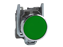 Bouton-poussoir vert Ø22 - à impulsion affleurant - 1F