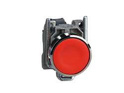 Bouton poussoir - affleurant - 1O - Ø22 - rouge