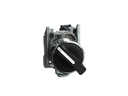 Bouton tournant - 2 positions fixes - 1F - D:22- noir