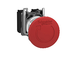 Bouton arrêt urgence - Ø40 - pousser tourner - rouge - 2O - vis