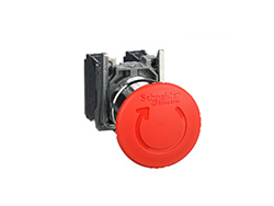 Bouton arrêt urgence - pousser tourner - 1F+1O - rouge - Ø40