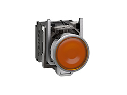 Poussoir lumineux LED - 1F+1O - orange - Ø22 - 230VAC