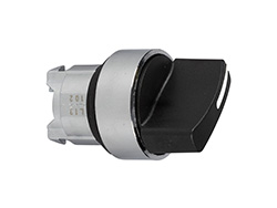 Tête bouton tournant - 2 pos rappel droite à gauche - noir - Ø22