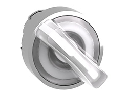 Tête de bouton tournant lumineux - 2 positions Ø22 - blanc