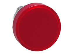 Tête voyant LED - cabochon lisse - rouge - Ø22