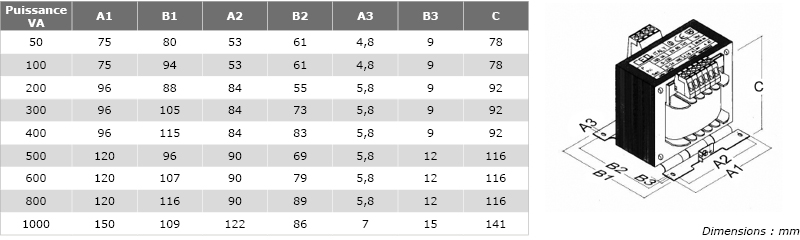 Auto-transformateur mono - 600 VA 110/125/220/230/380/400V